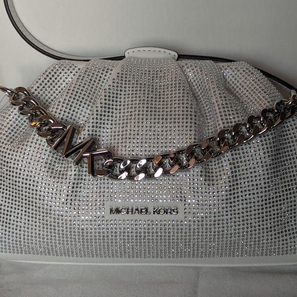 New with Tags Michael Kors Nola Denim Crossbody Handbag - Picture 11 of 13